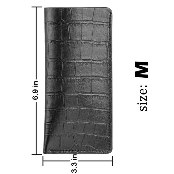 Sleek Calfskin Glasses Case – Alligator Pattern Craftsmanship - Silver Ray - Picture 3 of 3